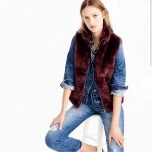 J.Crew Burgundy Faux Fur - Medium